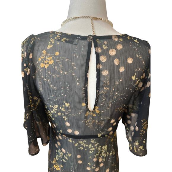 Zara Premium Collection Black Floral Sheer Overdress - Picture 4 of 6